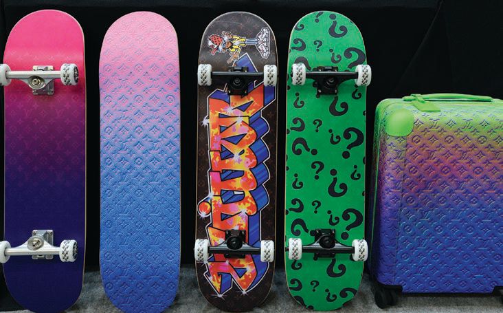 The Miami Design District Men’s boutique will feature this dynamic collection, including a Miami-exclusive skateboard with graffiti. PHOTO COURTESY OF LOUIS VUITTON/LUDWIG BONNET