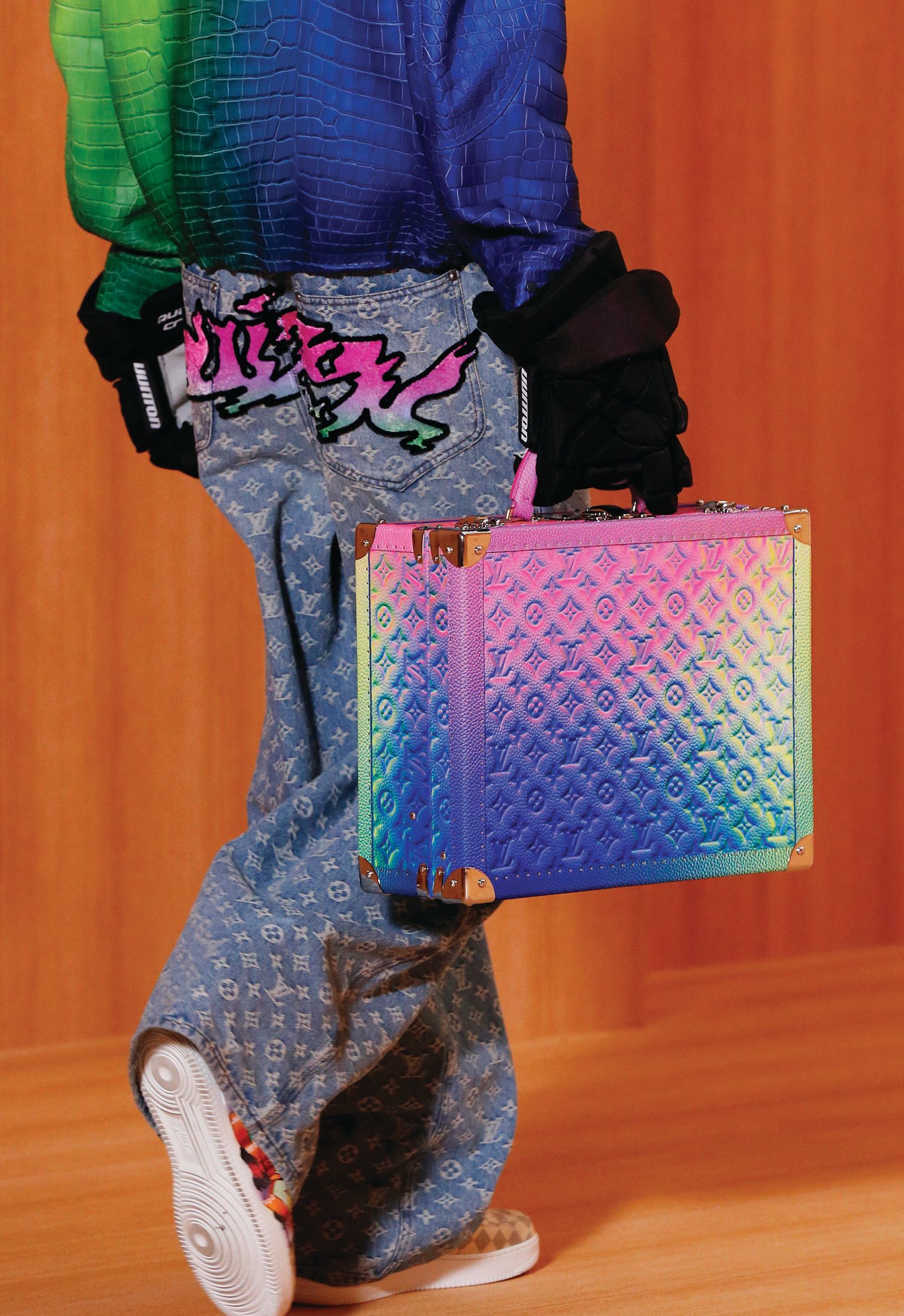 Pieces from Abloh’s SS22 collection for Louis Vuitton Men’s, including ready-to-wear and leather goods PHOTO COURTESY OF LOUIS VUITTON/LUDWIG BONNET
