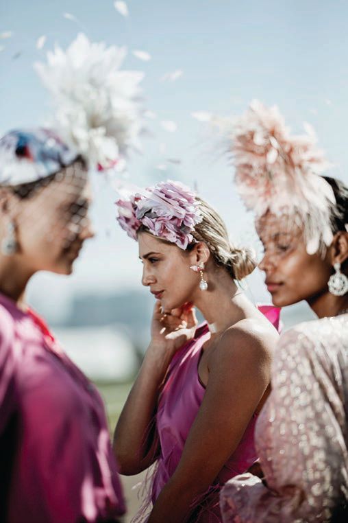Models wearing trendy hues of pink PHOTO COURTESY OF GULFSTREAM PARK