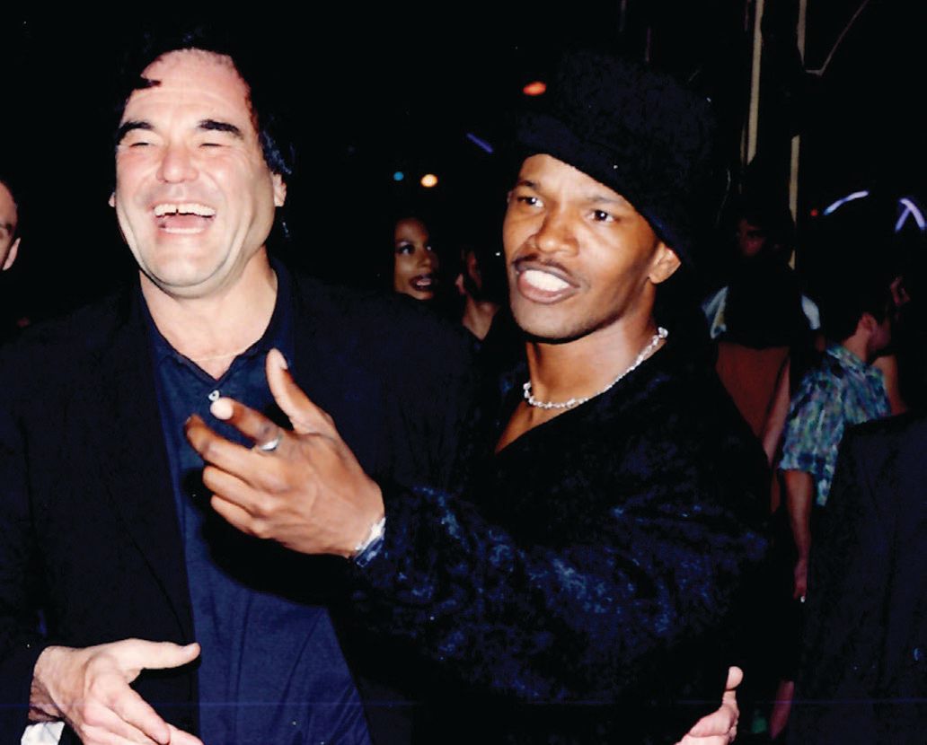 OLIVER STONE AND JAMIE FOXX AT AN OCEAN DRIVE MAGAZINE PARTY Photographed by Manny Hernandez