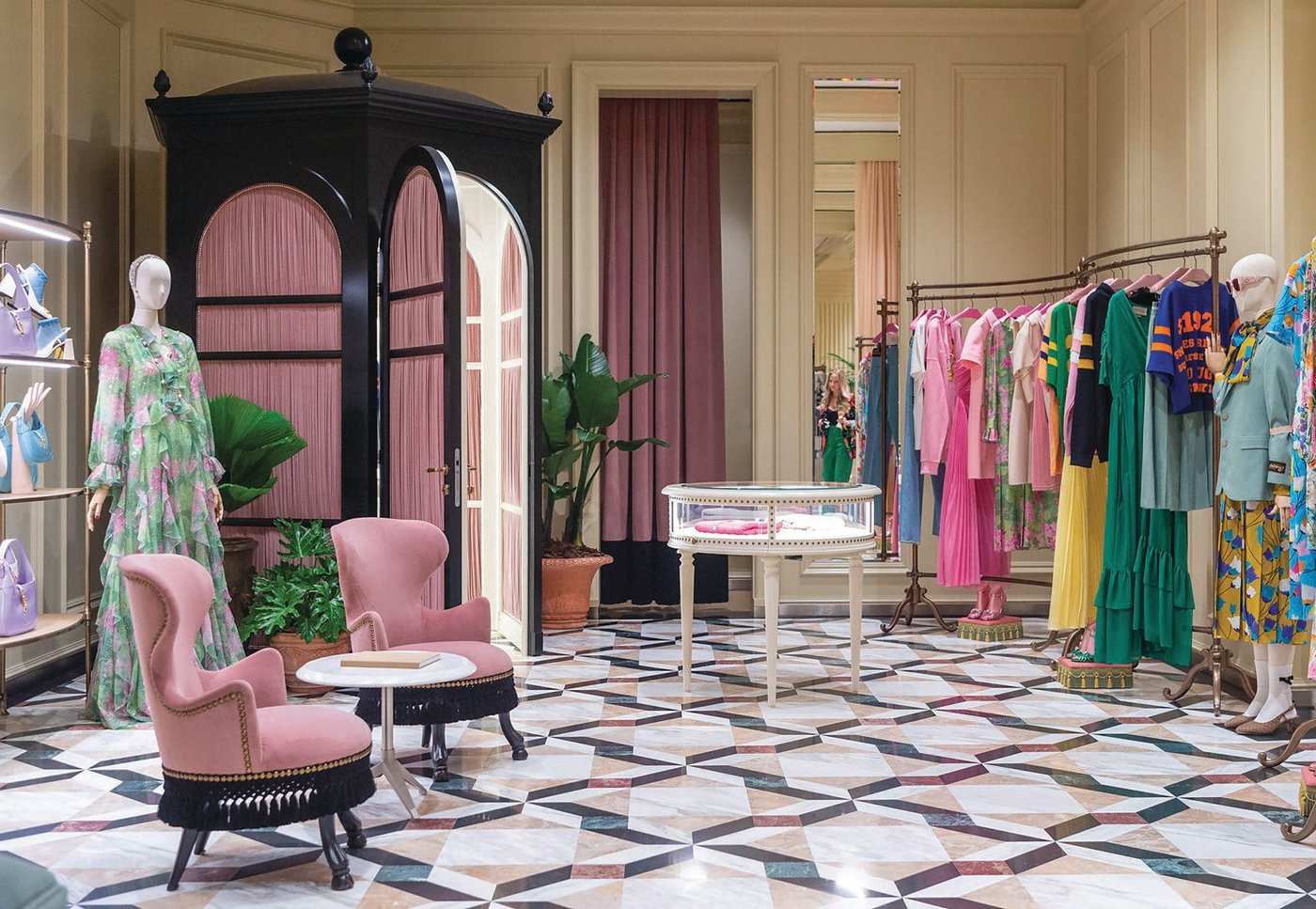Interior of the newly renovated Gucci Bal Harbour boutique PHOTO: BY WORLD RED EYE
