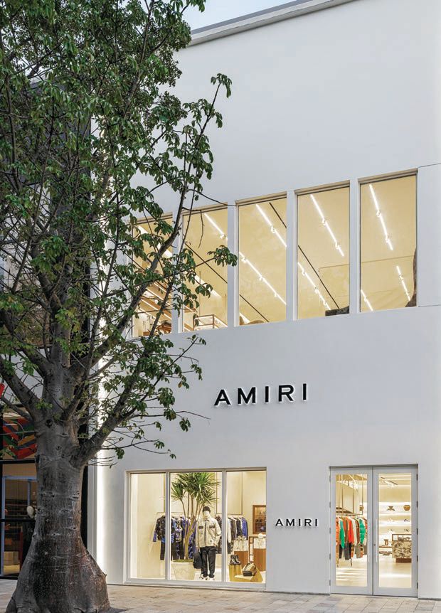 The Miami Design District storefront boasts a minimalist-chic interior design. PHOTO COURTESY OF AMIRI
