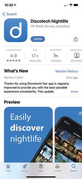 Screenshot of Discotech app’s events page, which allows users to discover upcoming events in their city COURTESY OF DISCOTECH