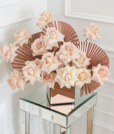 Rose Gold Posh arrangement, part of her Mother's Day collection.  PHOTO BY BLISSFUL HAZE PHOTOGRAPHY